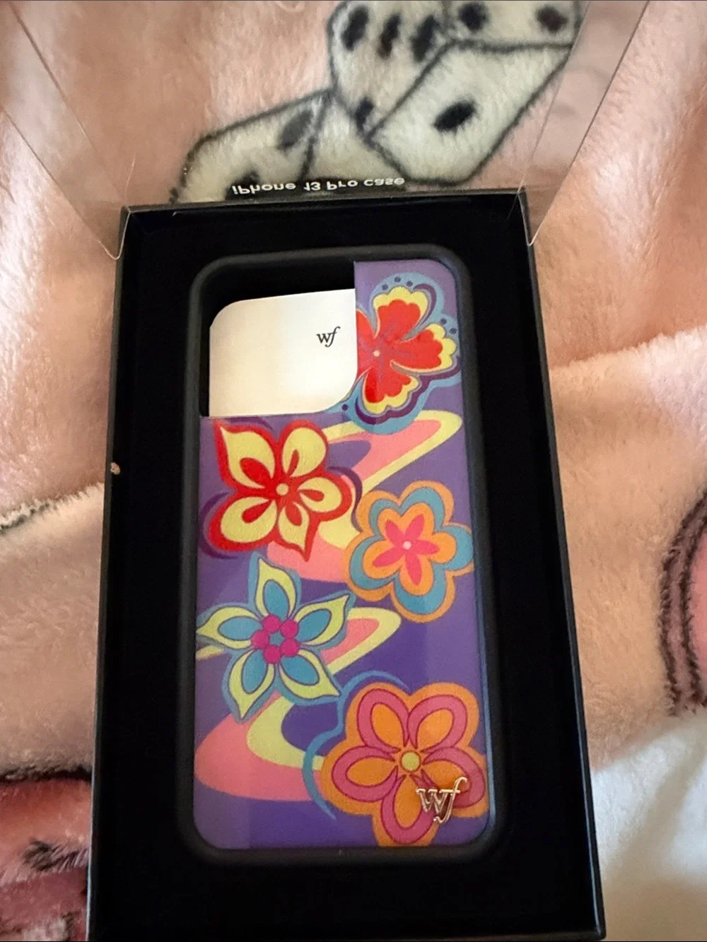 Wildflowers iPhone 13 Pro Case — Purple with Pink, Yellow & Blue Floral Art
